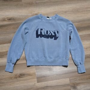 Roxy Casual Blue Crewneck Sweatshirt Size S